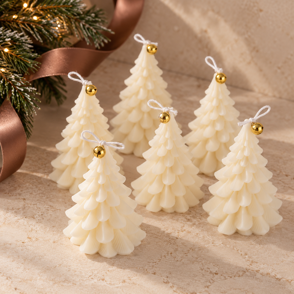 Pleated Christmas Tree Candle